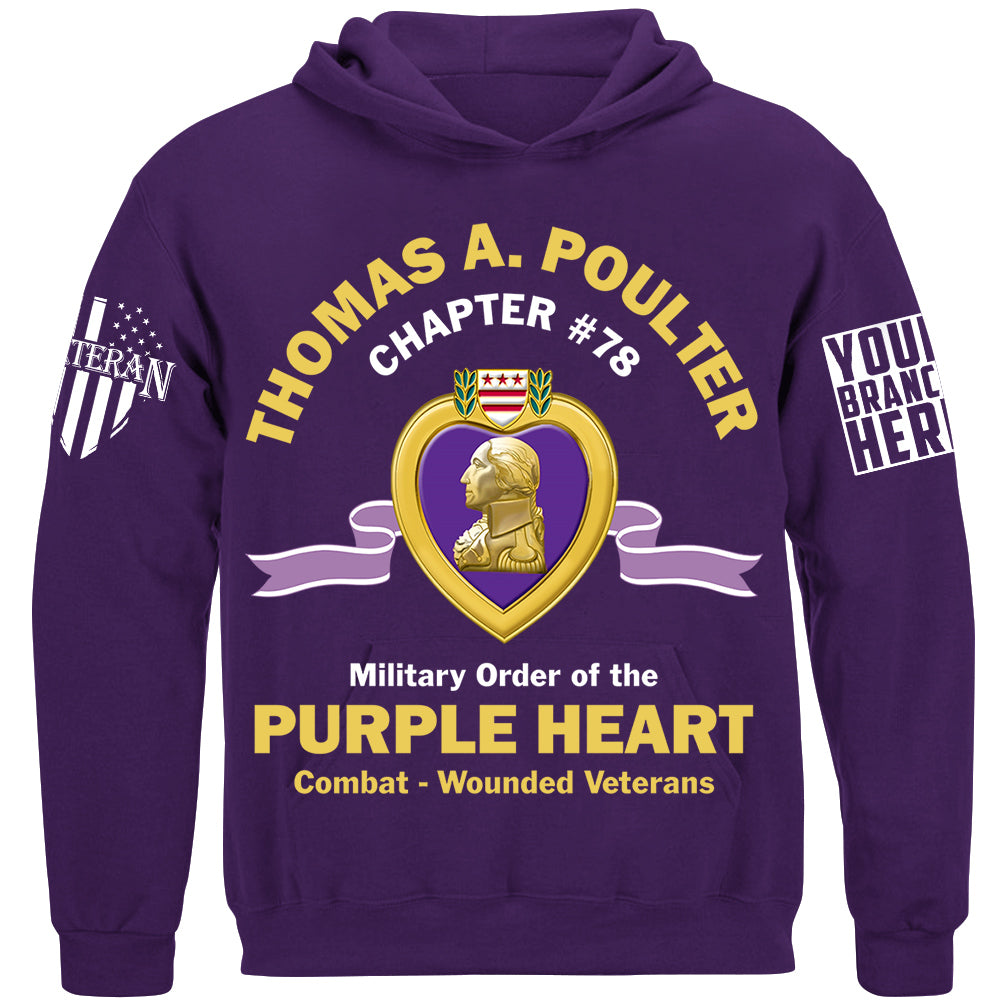 Custom Name Chapter Number Military Order Of The Purple Heart Shirt For Veteran Purple Heart Day Shirt H2511