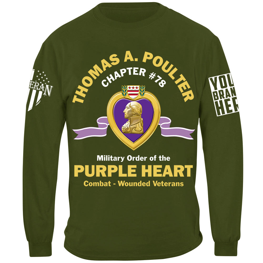 Custom Name Chapter Number Military Order Of The Purple Heart Shirt For Veteran Purple Heart Day Shirt H2511