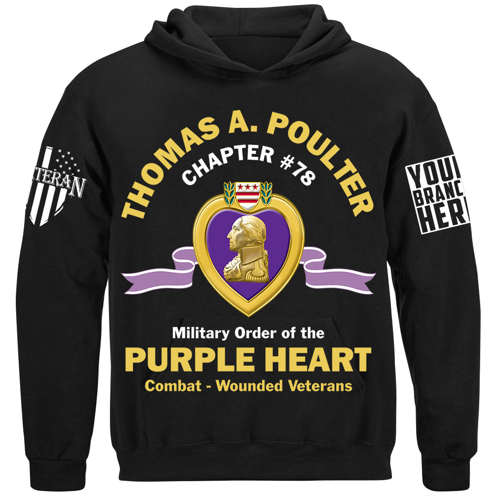 Custom Name Chapter Number Military Order Of The Purple Heart Shirt For Veteran Purple Heart Day Shirt H2511