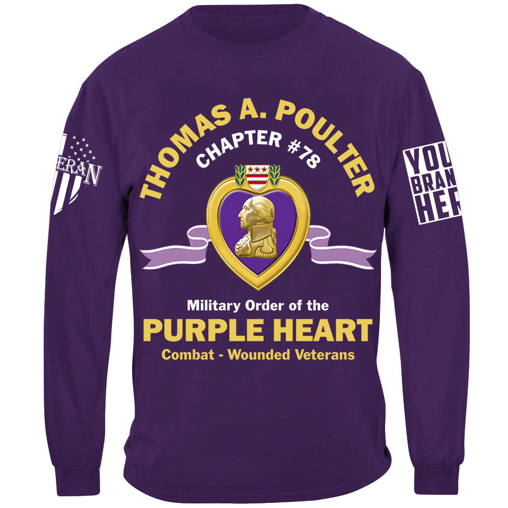 Custom Name Chapter Number Military Order Of The Purple Heart Shirt For Veteran Purple Heart Day Shirt H2511