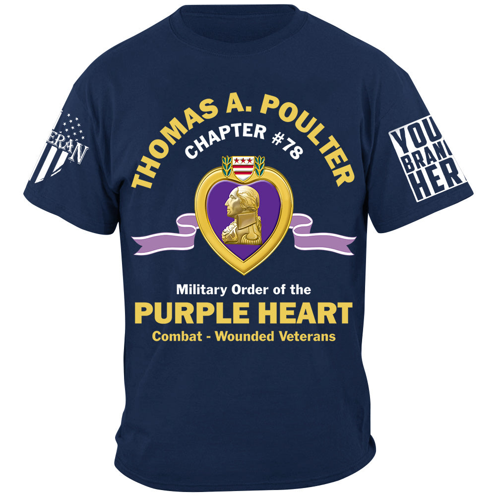 Custom Name Chapter Number Military Order Of The Purple Heart Shirt For Veteran Purple Heart Day Shirt H2511