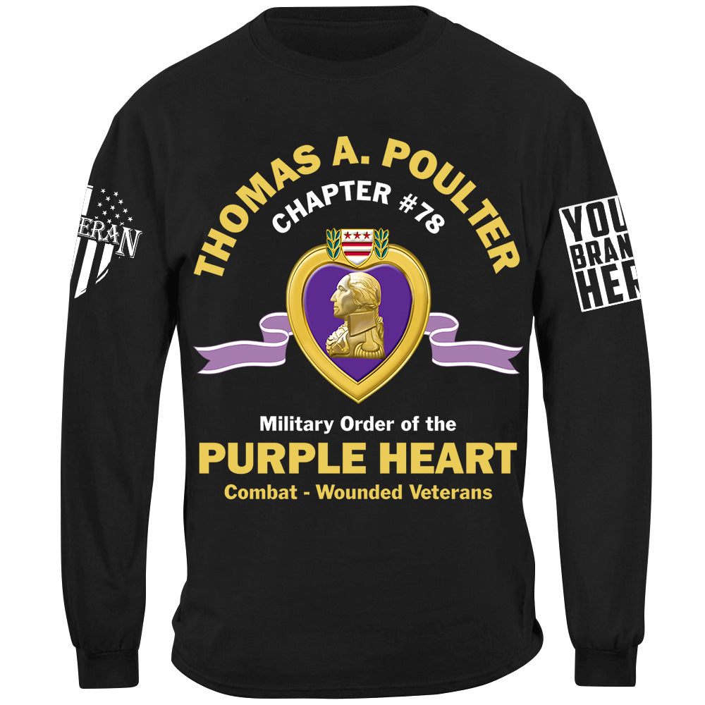 Custom Name Chapter Number Military Order Of The Purple Heart Shirt For Veteran Purple Heart Day Shirt H2511
