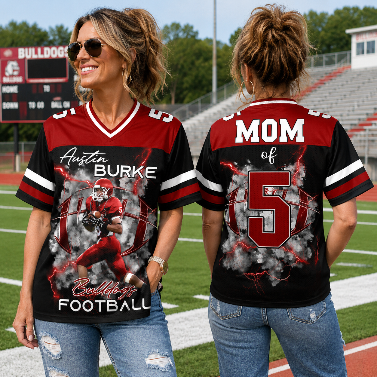 Personalied Football Jersey Shirt For Football Family Custom Photo Game Day Family Shirt H2511