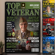 Top Veteran Magazine Custom Photo Poster Canvas Gift For US Military Soldier Veteran Home Decor Gift H2511 Trna