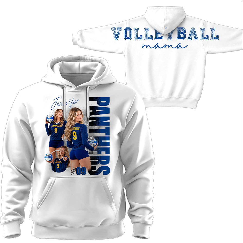Personalized Volleyball Mom Sweatshirt, Custom Large Back Graphic, Gift For Volleyball Mom Volleyball Family Volleyball Lovers MI209 T24
