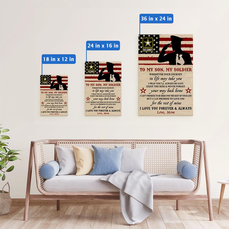 To My Son My Soldier I Love You Forever And Always Custom Poster & Canvas Gift For Military Family Mom Dad H2511 Trna