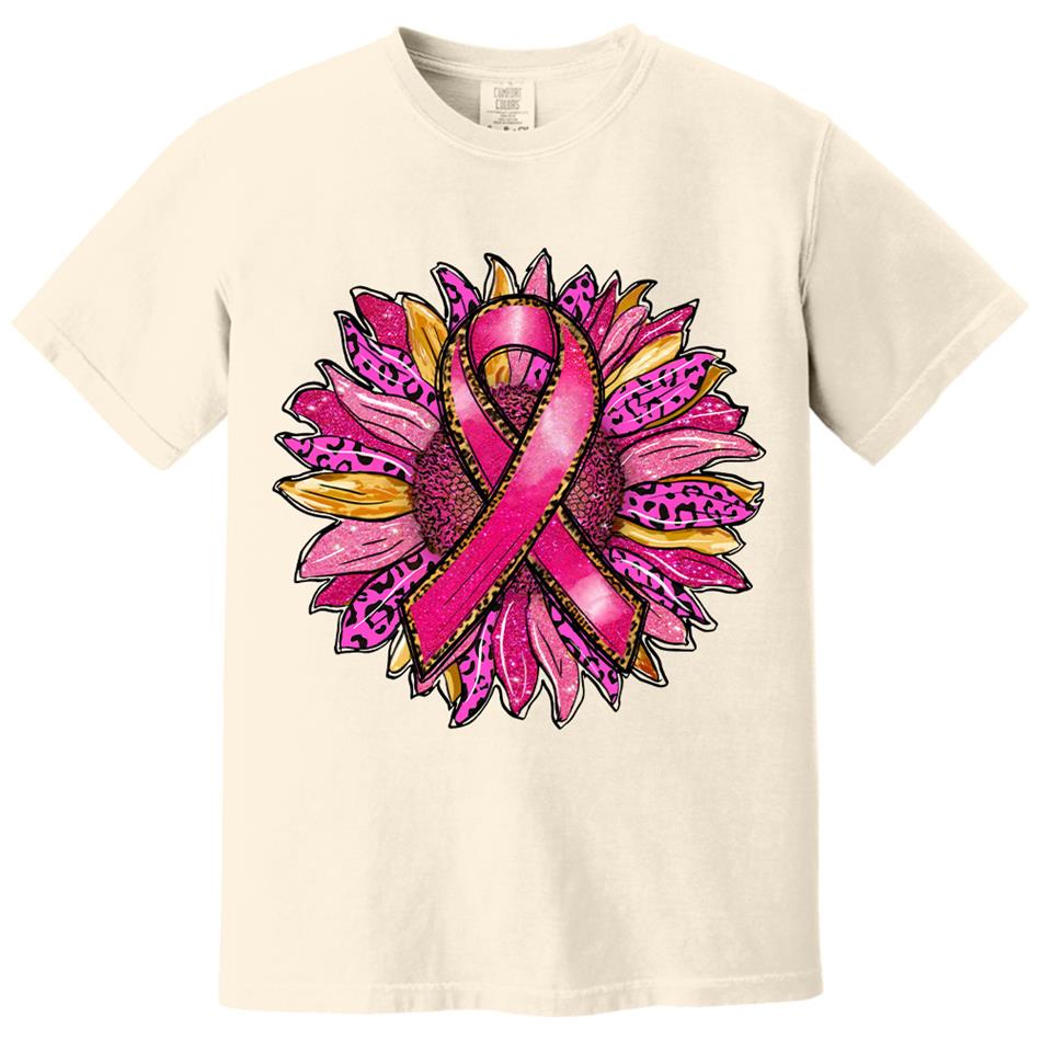 Breast Cancer Awareness Pink Leopard Sunflower Ribbon Shirt H2511 Trna