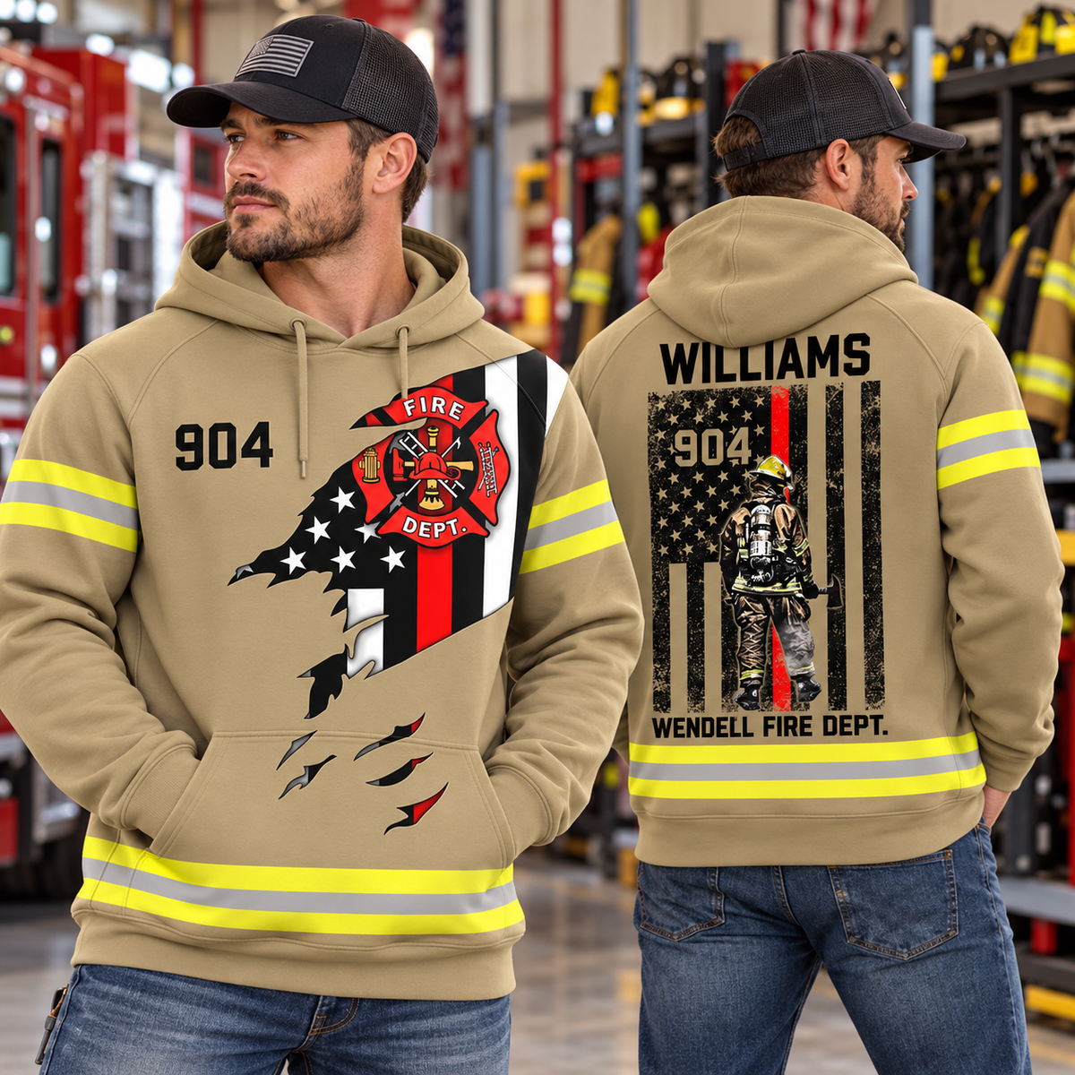 Firefighter Custom Uniform All Over Print Shirt Gift For Firemen H2511