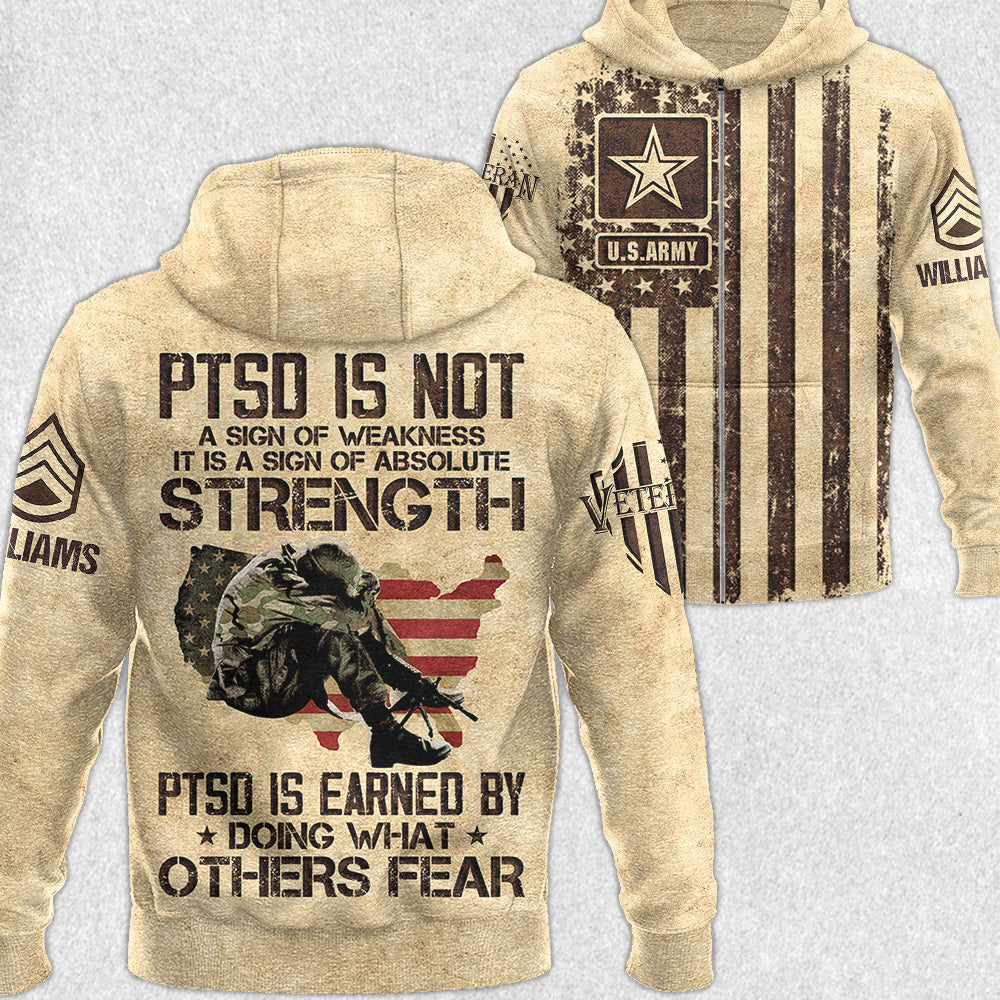 PTSD Is A Sign Of Absolute Strength US Military Veteran PTSD All Over Print Shirt For US Veteran H2511