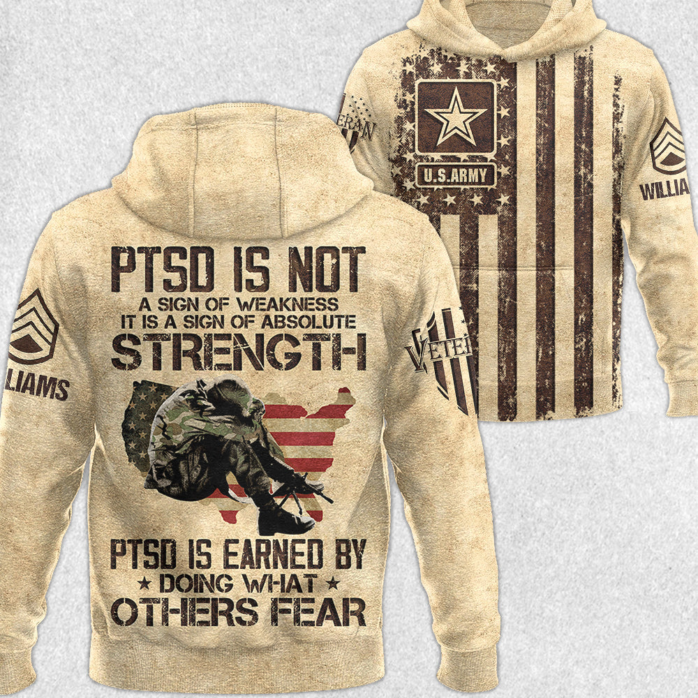 PTSD Is A Sign Of Absolute Strength US Military Veteran PTSD All Over Print Shirt For US Veteran H2511