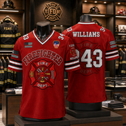 US Firefighter Football Jersey Custom Dept Name Number Firefighter Retirement Fireman Dad Grandpa H2511
