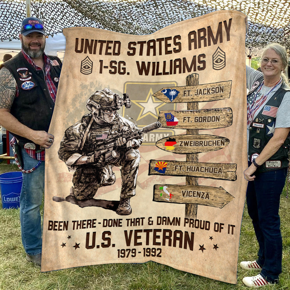 US Military World Tour Blanket Vr2 Been There Done That Proud Of It US Veteran Custom Blanket For Veteran H2511