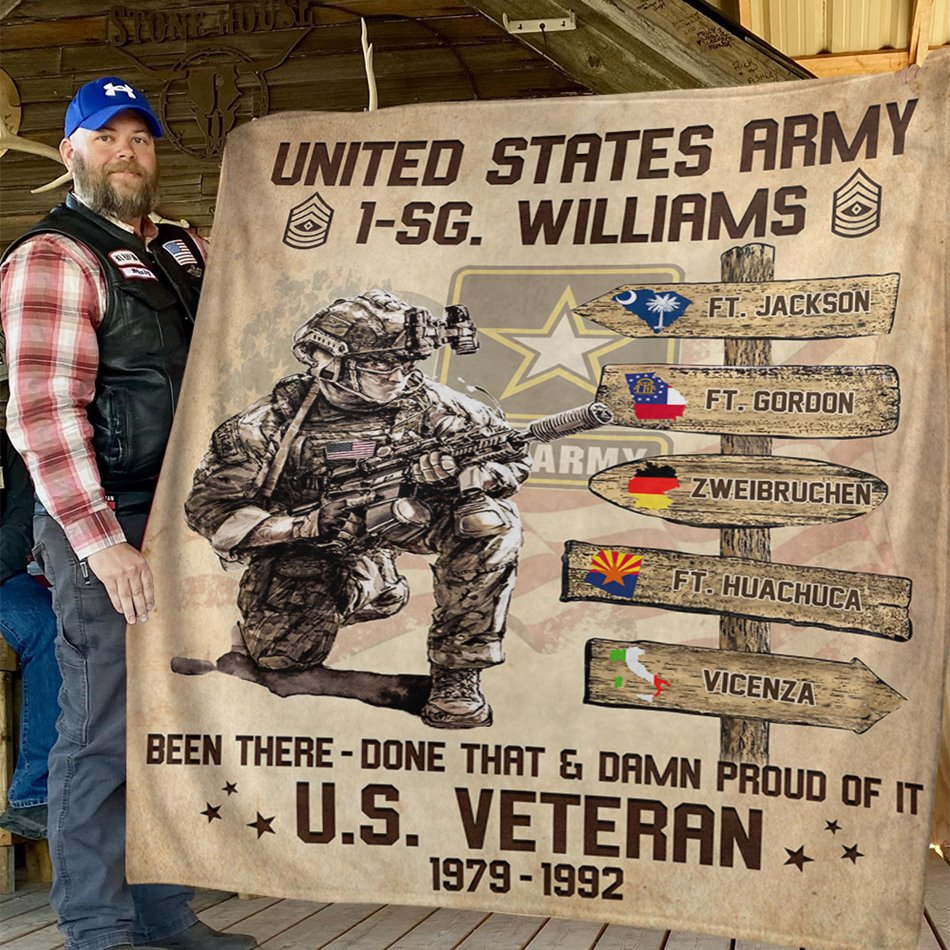 US Military World Tour Blanket Vr2 Been There Done That Proud Of It US Veteran Custom Blanket For Veteran H2511