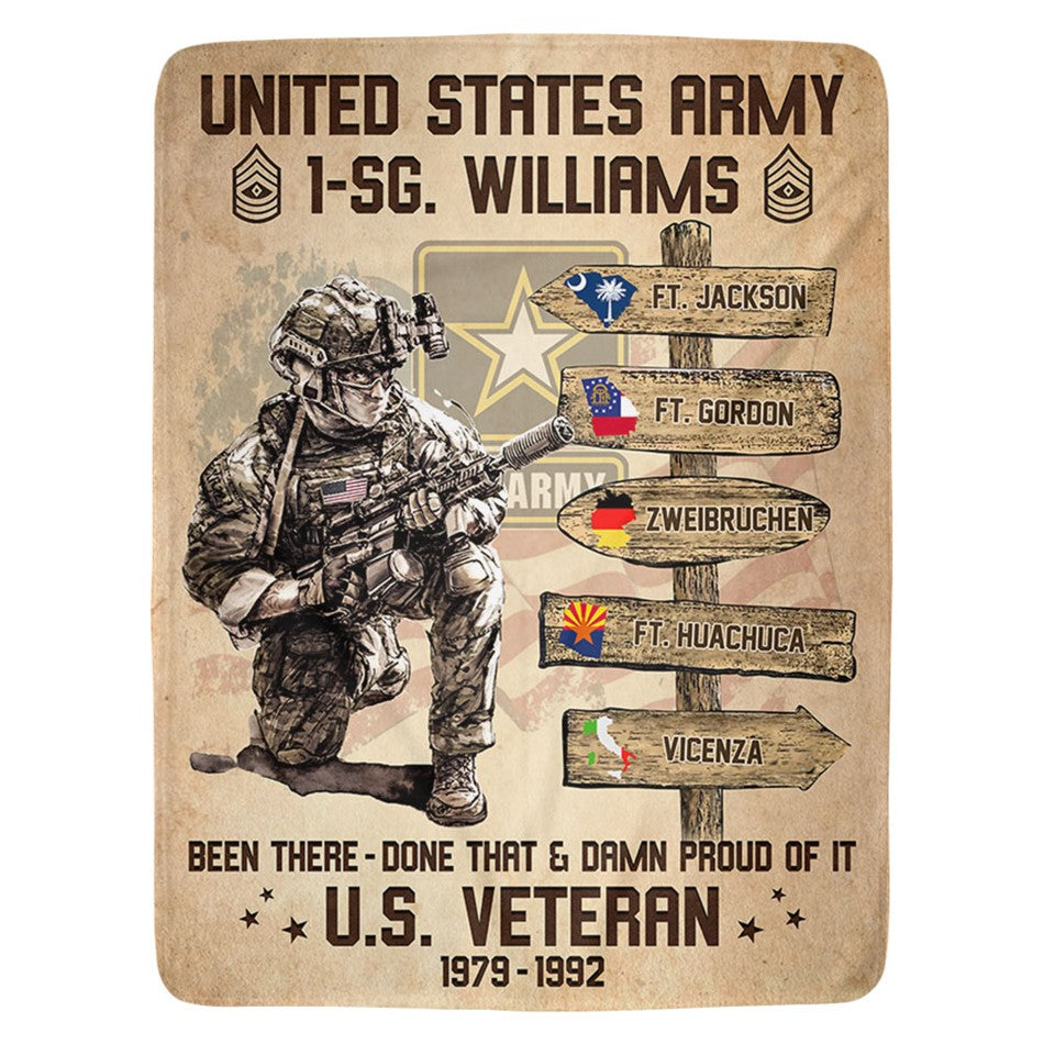 US Military World Tour Blanket Vr2 Been There Done That Proud Of It US Veteran Custom Blanket For Veteran H2511