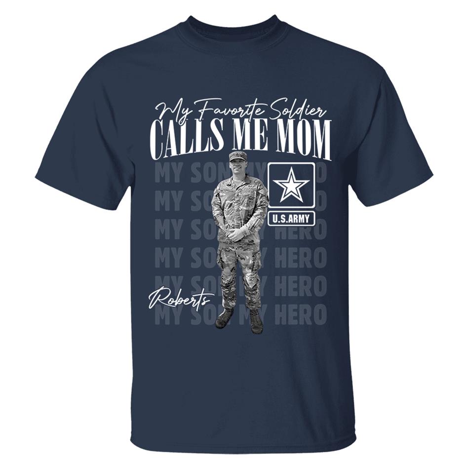 My Favorite Soldier Calls Me Mom Custom Washed Tee Retro Bootleg Shirt For Proud Military Mom Dad Sister Family Member Proud Shirt H2511 Trna