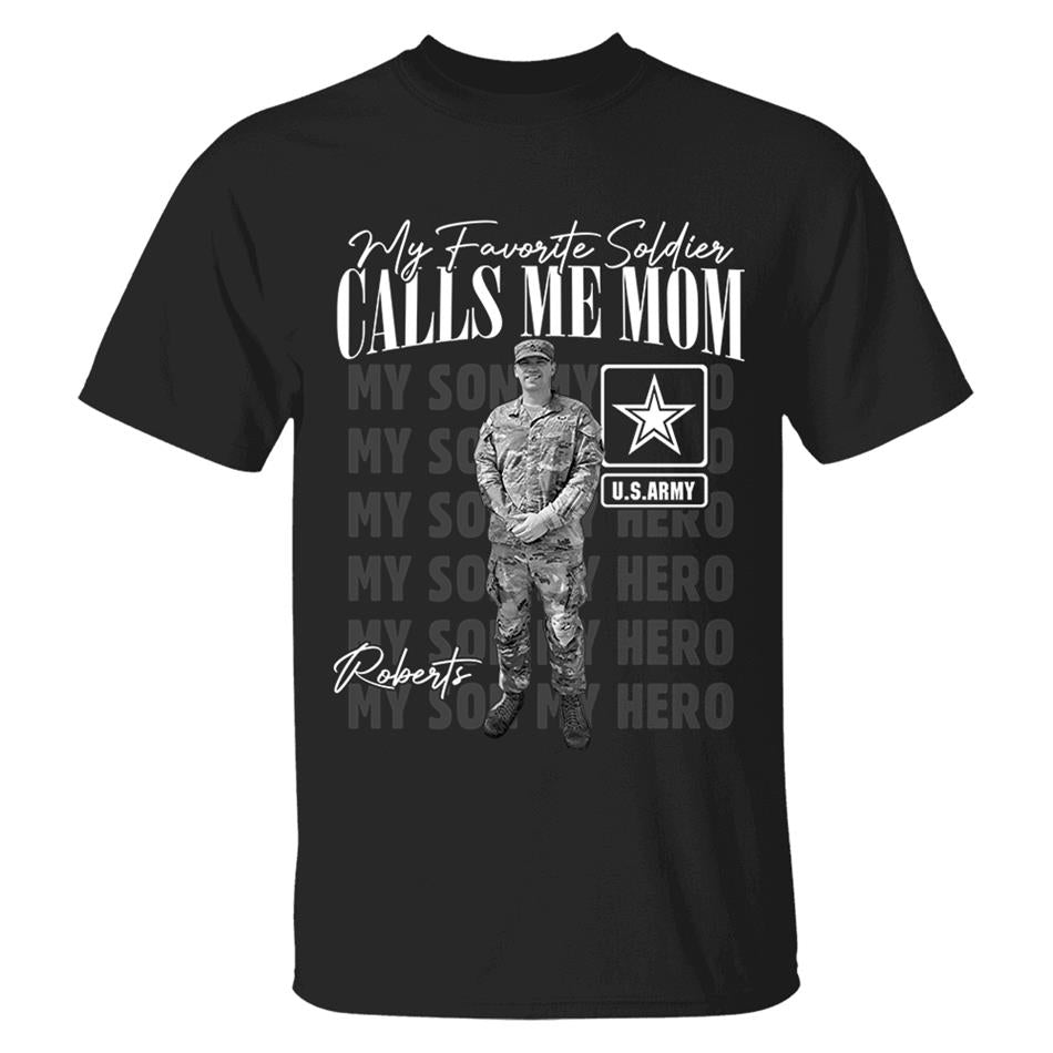 My Favorite Soldier Calls Me Mom Custom Washed Tee Retro Bootleg Shirt For Proud Military Mom Dad Sister Family Member Proud Shirt H2511 Trna