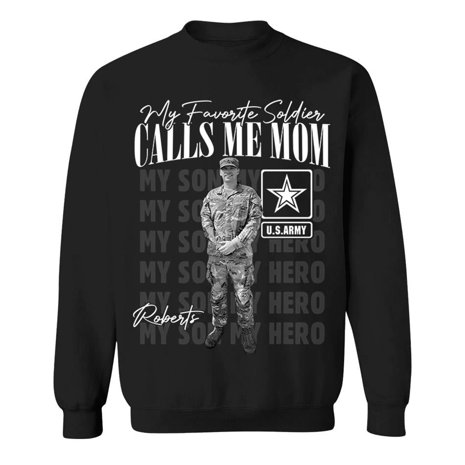 My Favorite Soldier Calls Me Mom Custom Washed Tee Retro Bootleg Shirt For Proud Military Mom Dad Sister Family Member Proud Shirt H2511 Trna