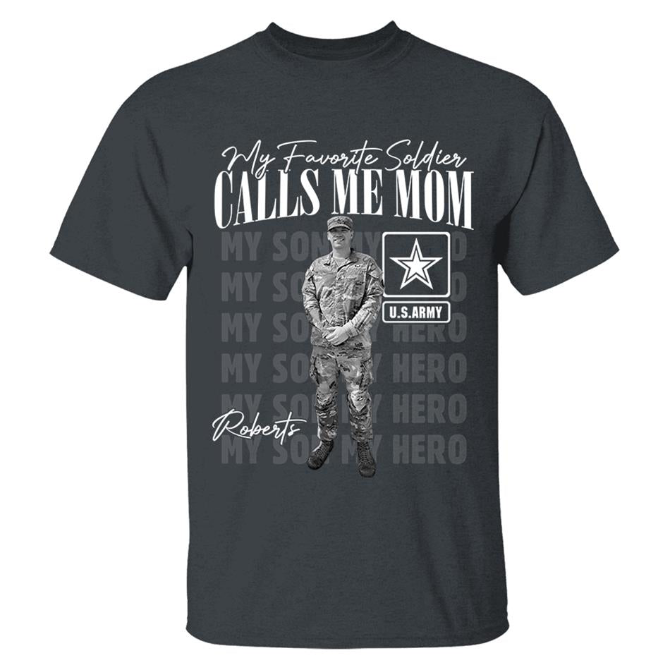 My Favorite Soldier Calls Me Mom Custom Washed Tee Retro Bootleg Shirt For Proud Military Mom Dad Sister Family Member Proud Shirt H2511 Trna