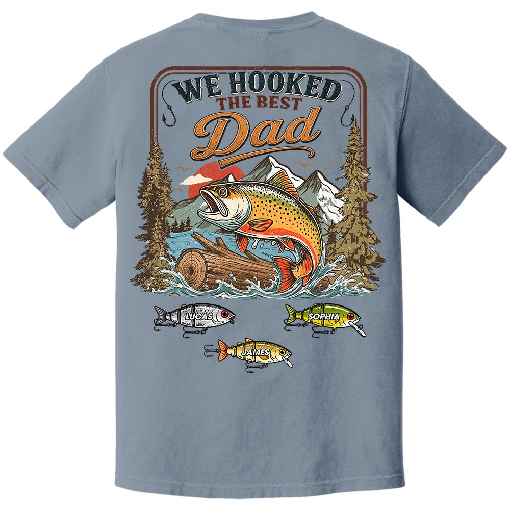 Personalized We Hooked The Best Dad T-Shirt – Personalized Fishing Grandpa Shirt Hv01