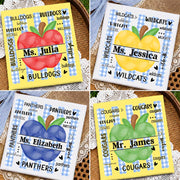 Personalized Bulldogs Teacher Apple Shirt – Custom Teacher Name Back to School T-Shirt Na02 Pt99