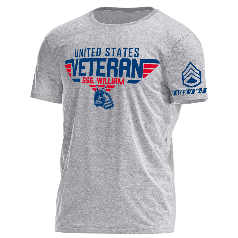 Proudly Served Duty Honor Country United States Veteran Personalized Shirt For Veteran 4Th July Shirt H2511