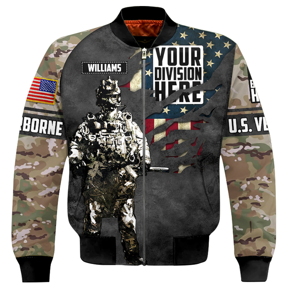 Veteran Gift Custom Branch Division Camouflage Personalized All Over Print Shirt Hoodie For Veteran H2511