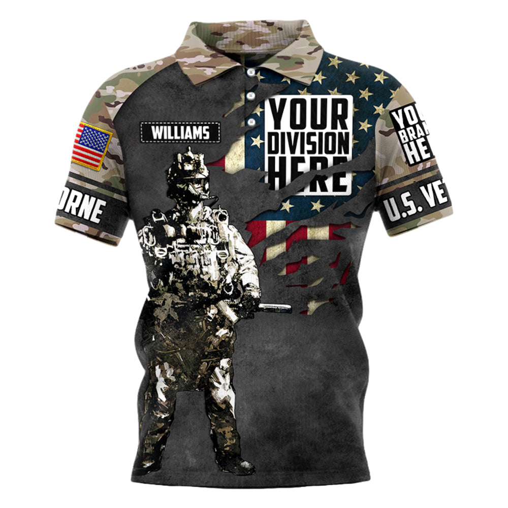 Veteran Gift Custom Branch Division Camouflage Personalized All Over Print Shirt Hoodie For Veteran H2511