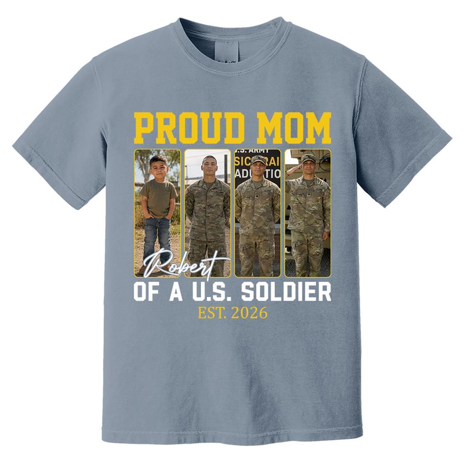 Proud Mom Of A US Soldier Custom Soldier Photo Military Journey Timeline Shirt For Proud Mom Dad Military Family H2511 Trna