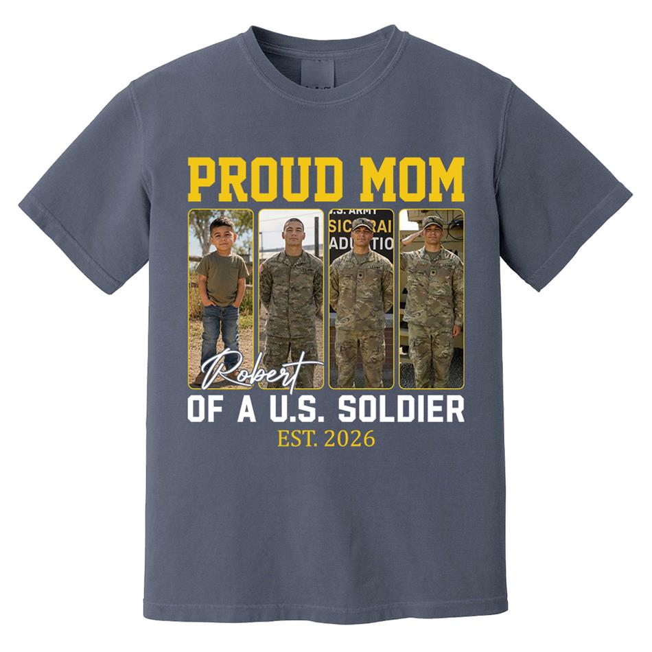 Proud Mom Of A US Soldier Custom Soldier Photo Military Journey Timeline Shirt For Proud Mom Dad Military Family H2511 Trna