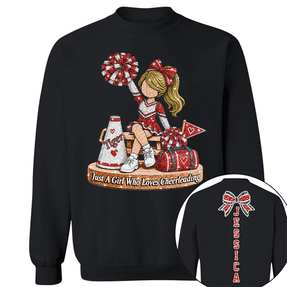 Custom Just A Girl Who Loves Cheerleading Shirt, Cheer Team Senior Night Gift L0411 Hv01
