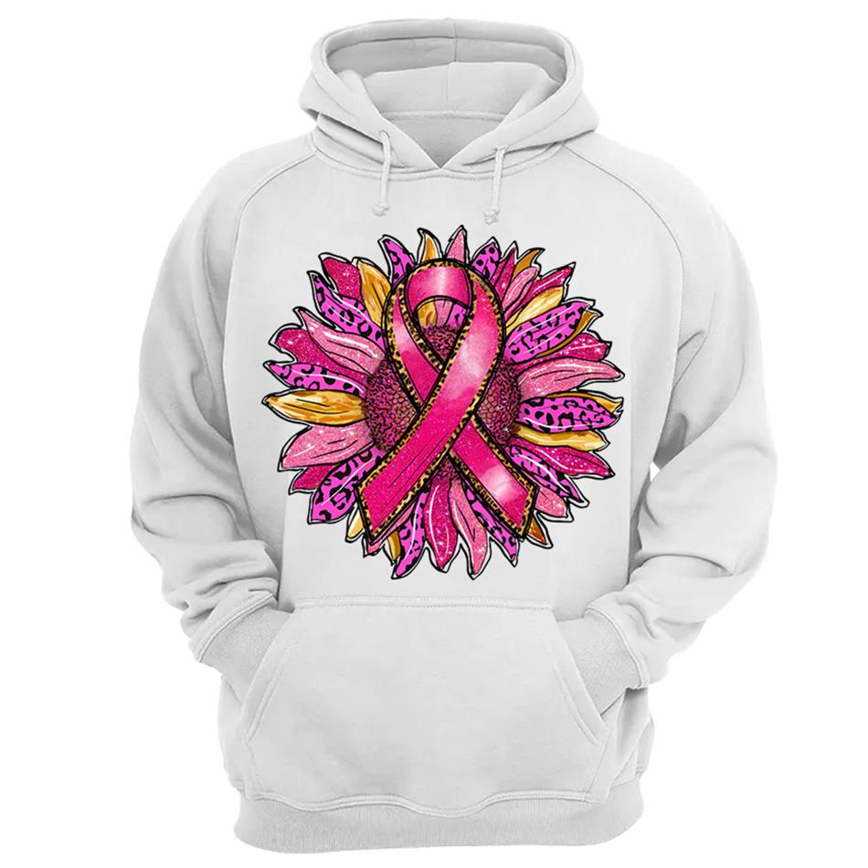 Breast Cancer Awareness Pink Leopard Sunflower Ribbon Shirt H2511 Trna