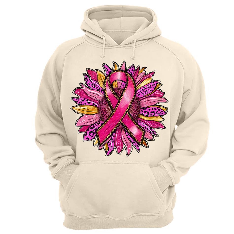 Breast Cancer Awareness Pink Leopard Sunflower Ribbon Shirt H2511 Trna