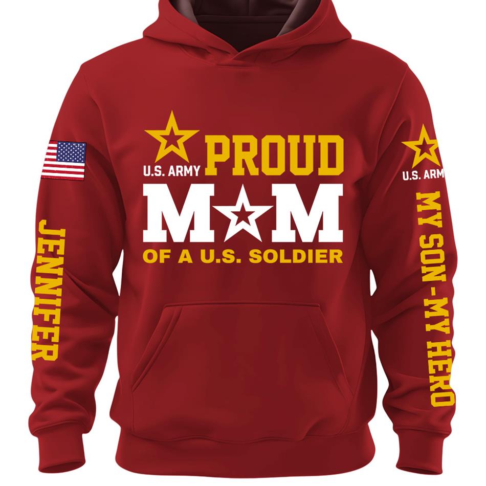 Proud Mom Of A US Soldier My Son My  Hero Custom Shirt For Proud Military Mom Dad Grandma Grandpa Shirt, Family Day Shirt, Mother's Day Father's Day Gift H2511 Trna
