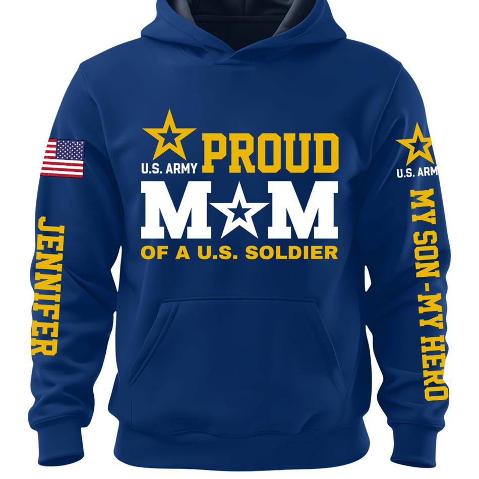 Proud Mom Of A US Soldier My Son My  Hero Custom Shirt For Proud Military Mom Dad Grandma Grandpa Shirt, Family Day Shirt, Mother's Day Father's Day Gift H2511 Trna