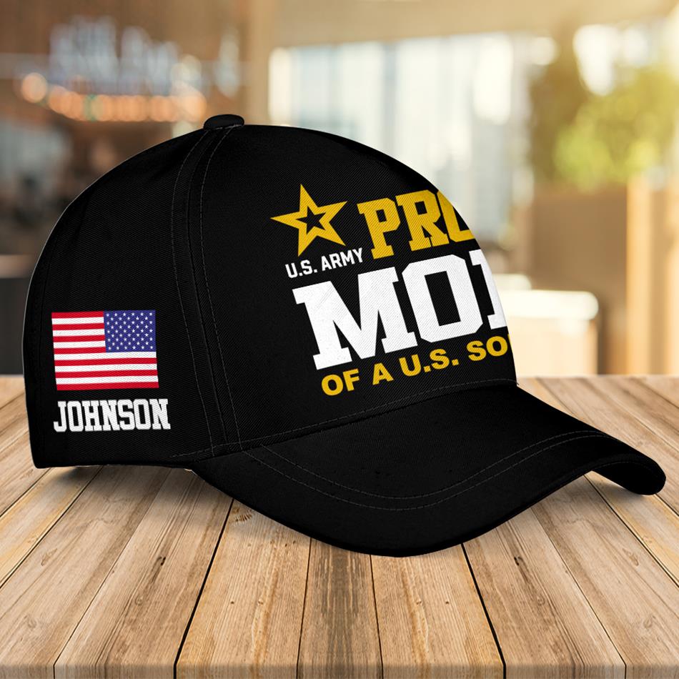 Proud Mom of a US Soldier Custom Cap Gift For US Military Mom Dad Graduation Day Proud Shirt H2511 Trna