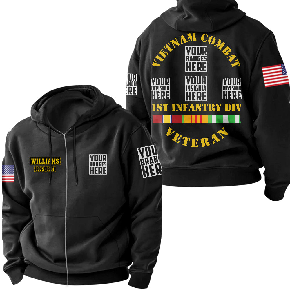 Grunt Shirt Custom Insignia Badges Division All Branch Veteran Personalized All Over Print Shirt H2511