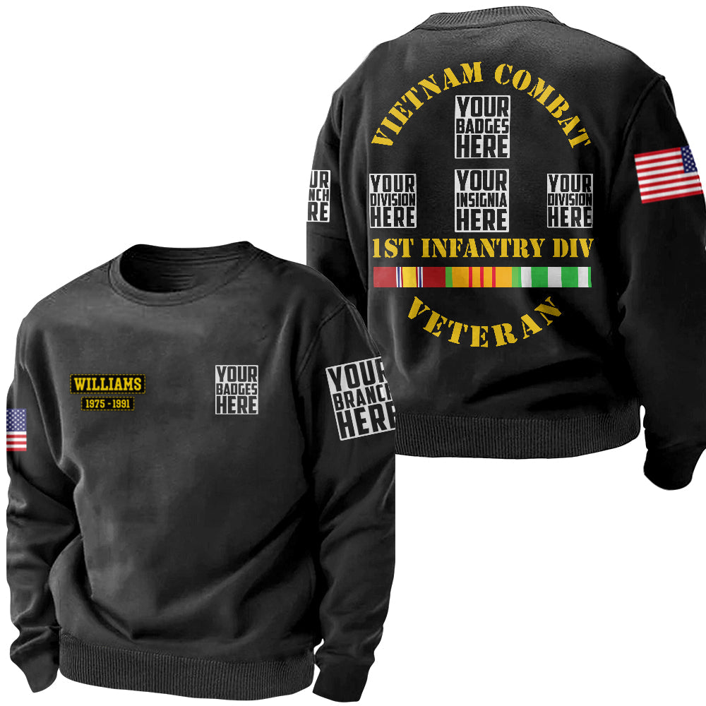 Grunt Shirt Custom Insignia Badges Division All Branch Veteran Personalized All Over Print Shirt H2511