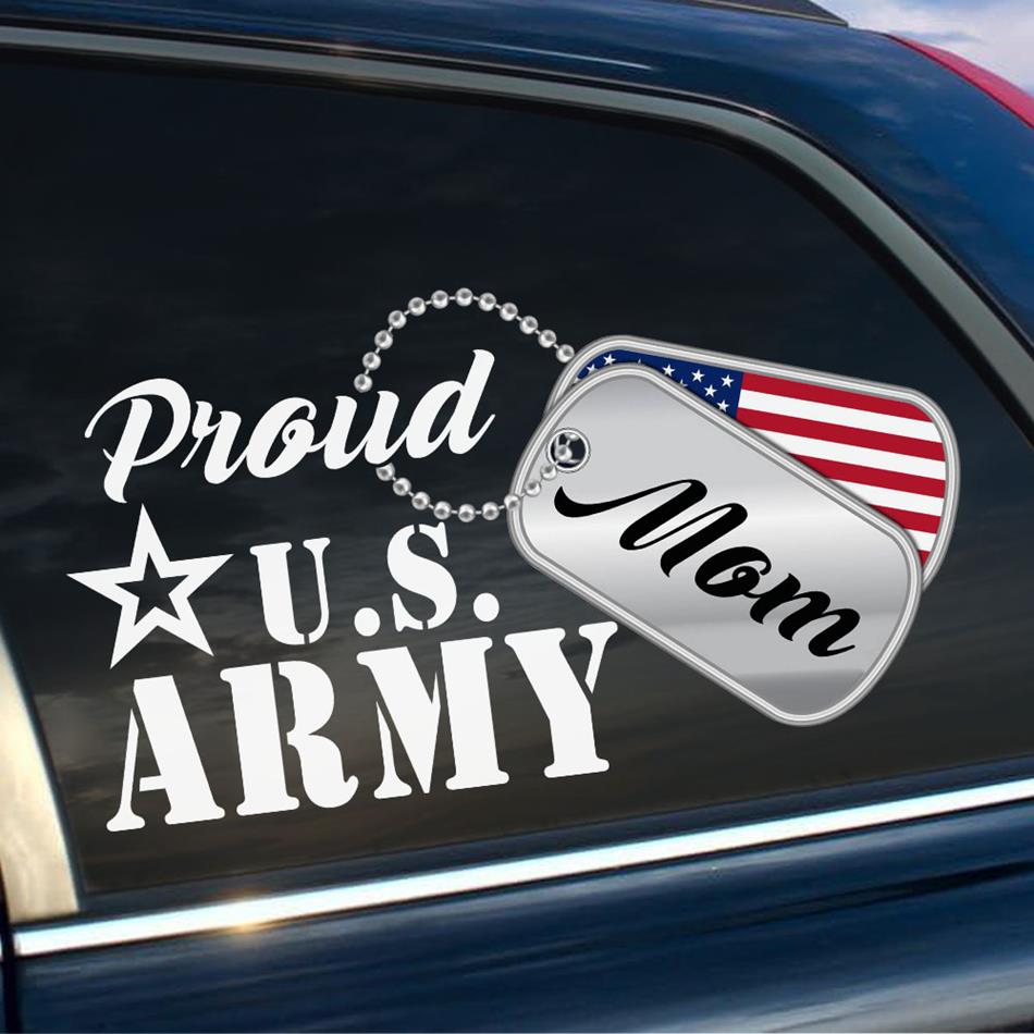 Proudly Support Custom Military Mom Decals Personalize Family Sticker H2511 Trna