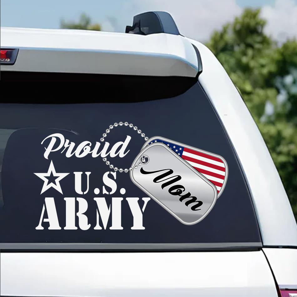 Proudly Support Custom Military Mom Decals Personalize Family Sticker H2511 Trna