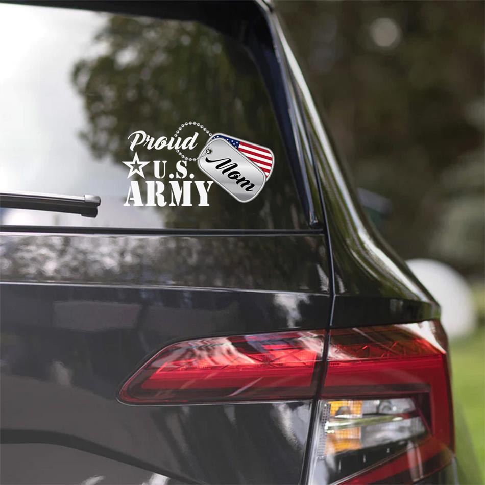 Proudly Support Custom Military Mom Decals Personalize Family Sticker H2511 Trna