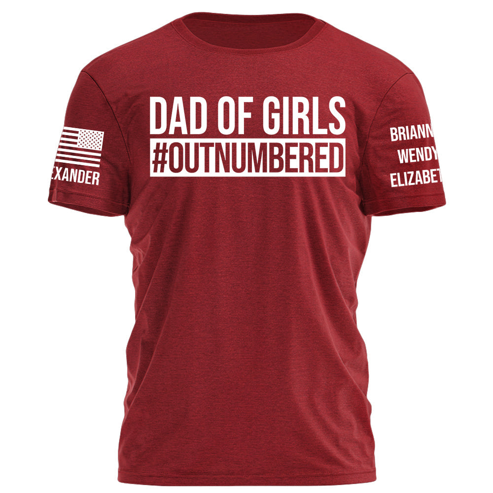 Dad Of Girls Dad Of Boys Our Of Numbered Personalized Shirt For Dad Custom Nickname Kids Name H2511
