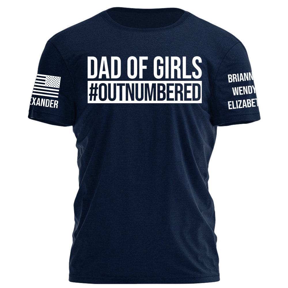 Dad Of Girls Dad Of Boys Our Of Numbered Personalized Shirt For Dad Custom Nickname Kids Name H2511
