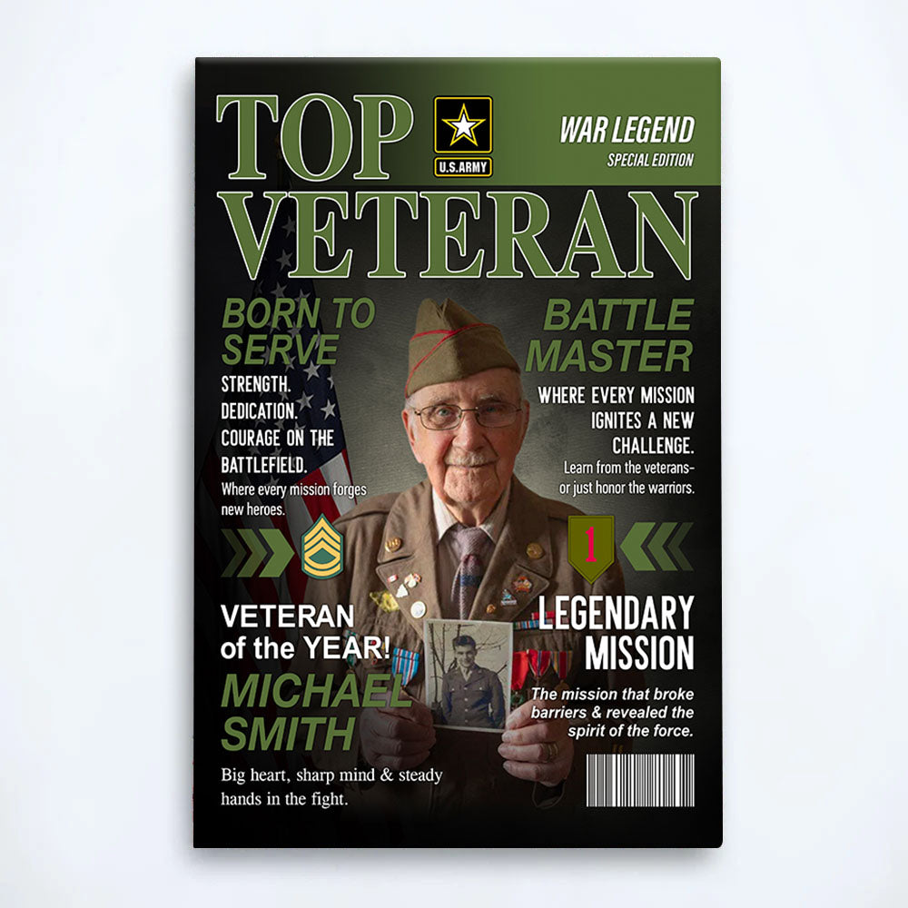 Top Veteran Magazine Custom Photo Poster Canvas Gift For US Military Soldier Veteran Home Decor Gift H2511 Trna
