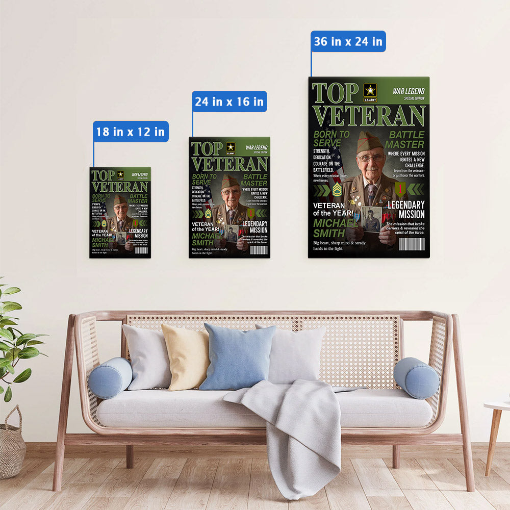 Top Veteran Magazine Custom Photo Poster Canvas Gift For US Military Soldier Veteran Home Decor Gift H2511 Trna
