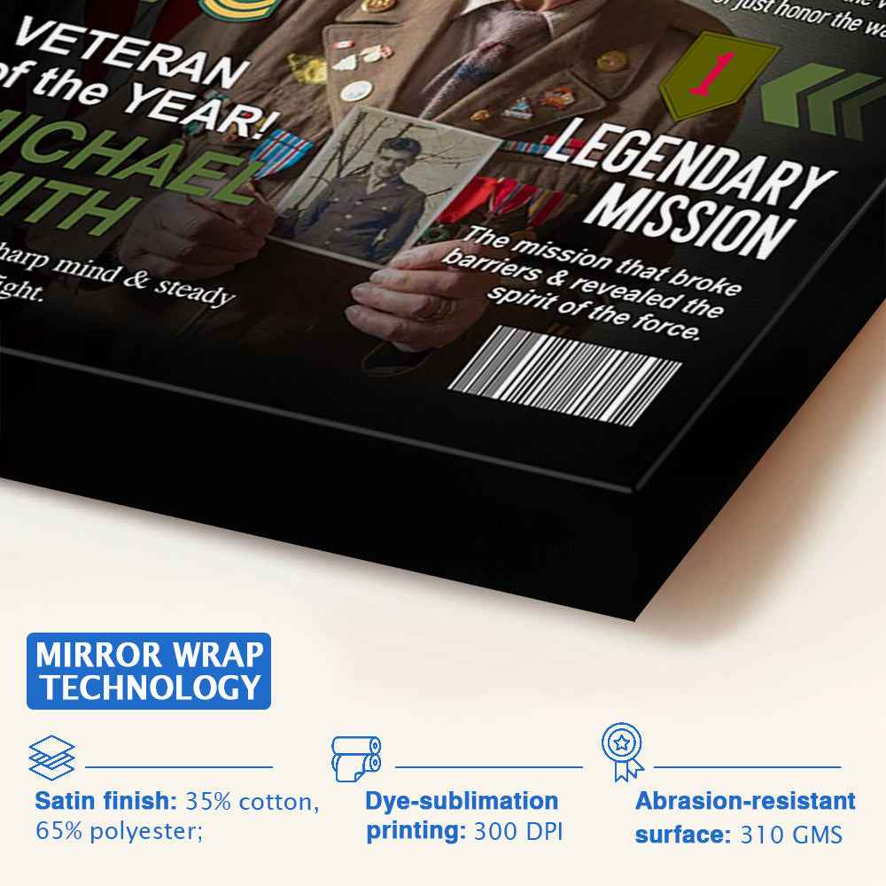 Top Veteran Magazine Custom Photo Poster Canvas Gift For US Military Soldier Veteran Home Decor Gift H2511 Trna