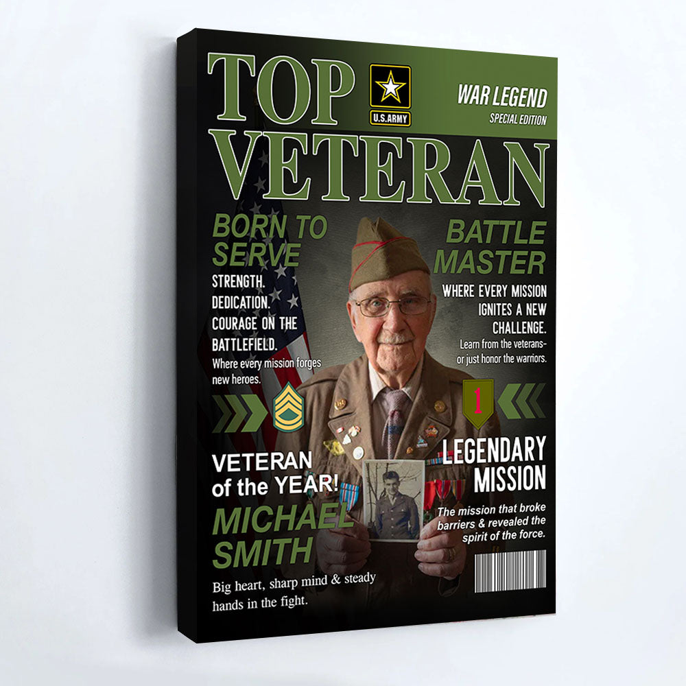 Top Veteran Magazine Custom Photo Poster Canvas Gift For US Military Soldier Veteran Home Decor Gift H2511 Trna