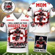 Personalized Football Mom Jersey – Biggest Fan Senior 2027 Custom Player Name & Number Bulldogs Game Day Jersey H2511 Trna