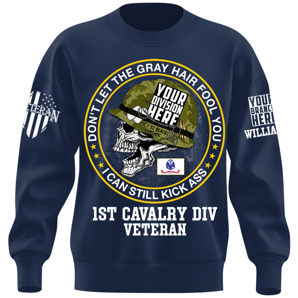 Dont Let The Gray Hair Fool You Skull Veteran Custom Shirt For US Military Veteran Dad Grandpa H2511