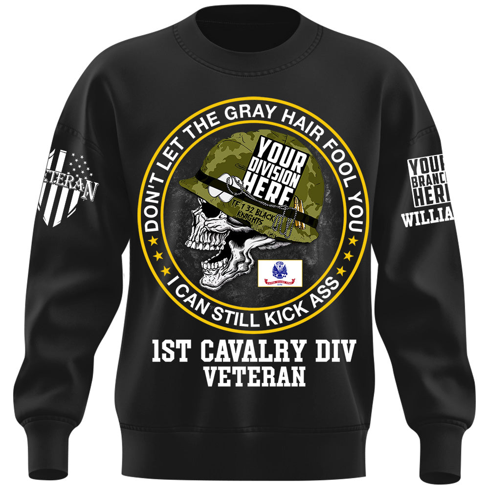 Dont Let The Gray Hair Fool You Skull Veteran Custom Shirt For US Military Veteran Dad Grandpa H2511