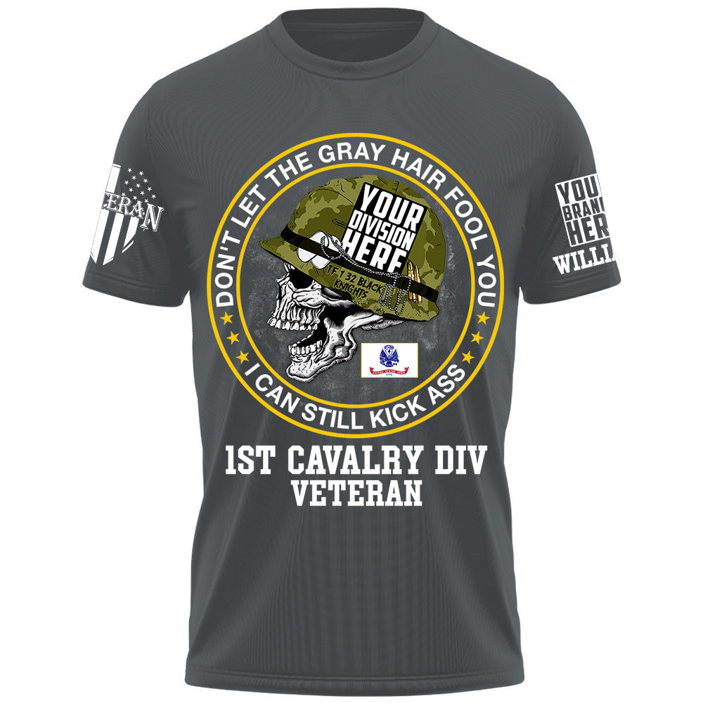 Dont Let The Gray Hair Fool You Skull Veteran Custom Shirt For US Military Veteran Dad Grandpa H2511